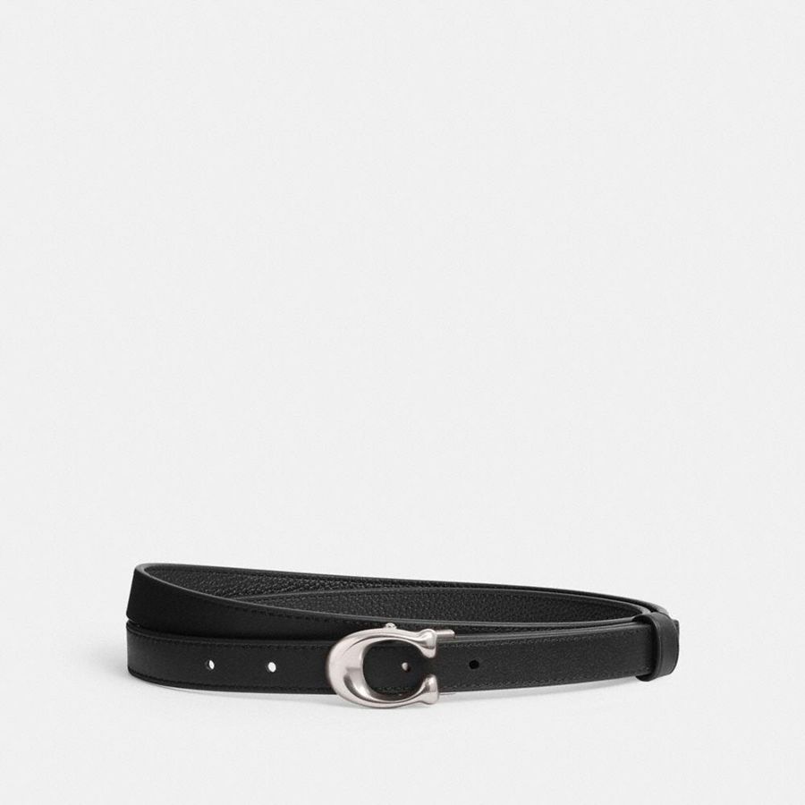 Cintos COACH Sculpted Signature Buckle Reversible, 20 Mm Feminino Pretas | 16709FOCD