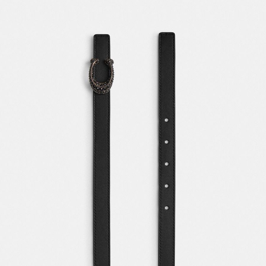 Cintos COACH Sculpted Signature Buckle Reversible, 20 Mm Feminino Pretas | 39147ZIFS
