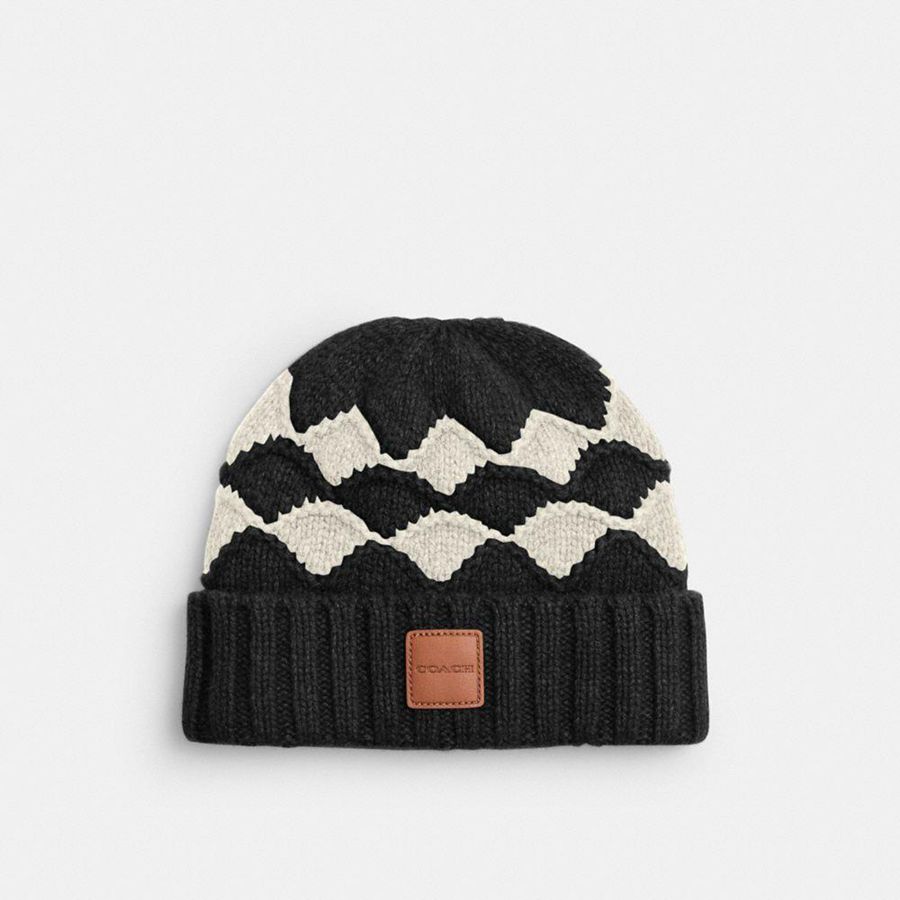Gorro COACH Bobble Stripe Masculino Pretas | 80517FOKQ