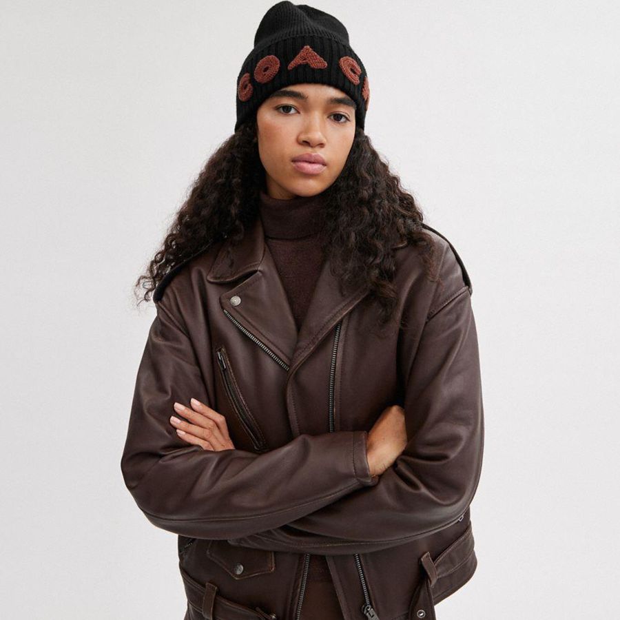 Gorro COACH Boxed Feminino Pretas | 49017HJYM