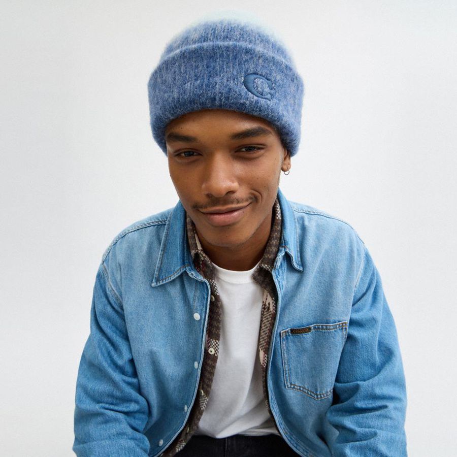 Gorro COACH Ombre Masculino Azuis | 58471LXZM