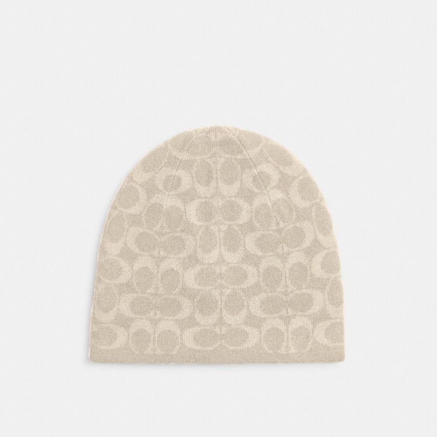 Gorro COACH Reversible Signature Masculino Branco | 17023ZGCF