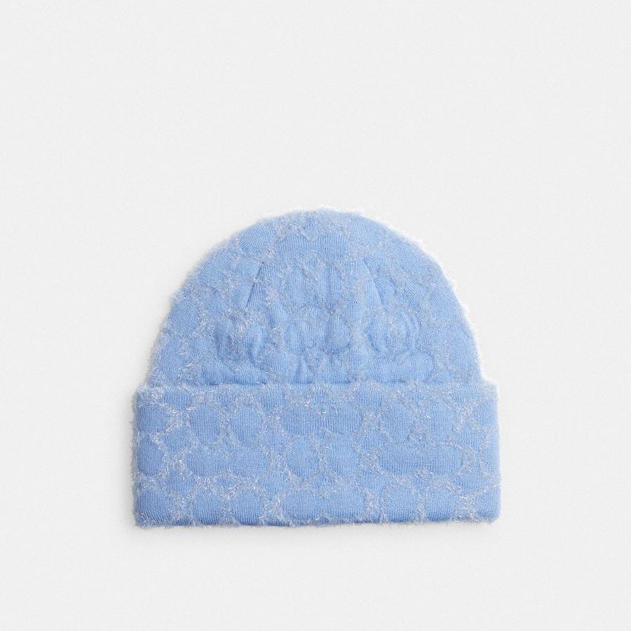 Gorro COACH Signature Metallic Feminino Azuis | 40863XECO