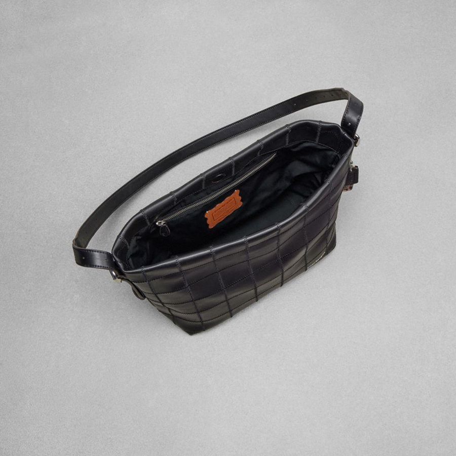 Hobo Bag COACH Alter/Ego In Checkerboard Upcrafted Leather Feminino Pretas | 76409VHQN