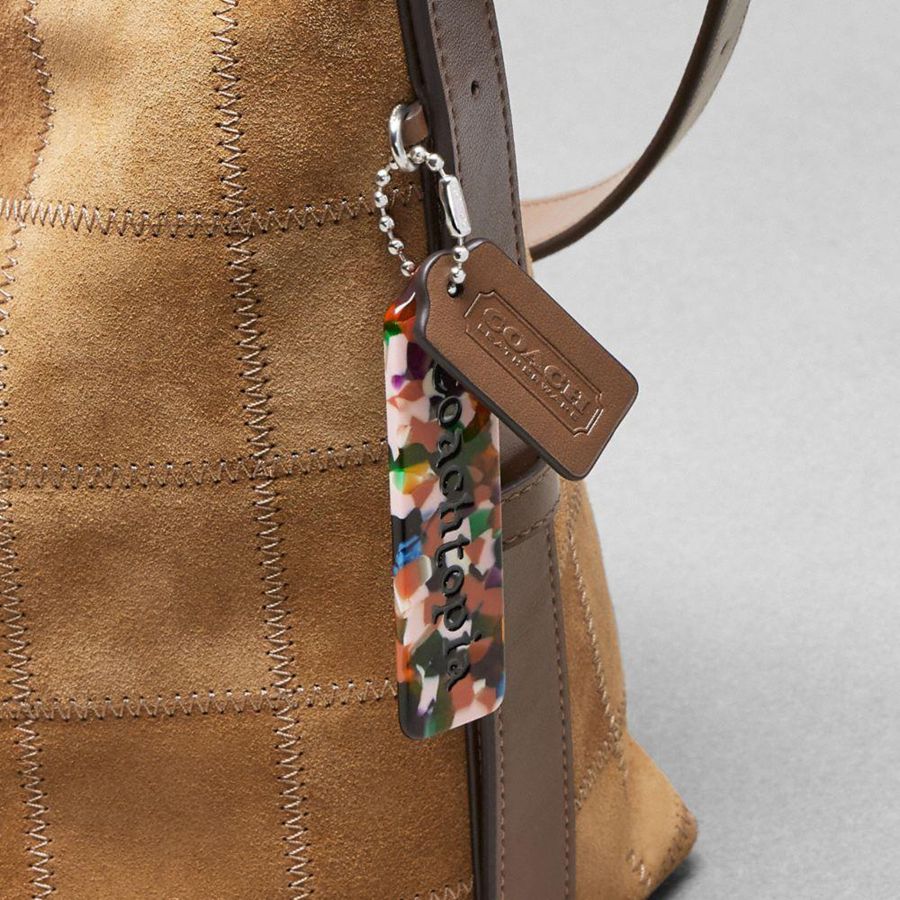 Hobo Bag COACH Alter/Ego In Suede Checkerboard Upcrafted Leather Feminino Amarelas | 02389EXMK
