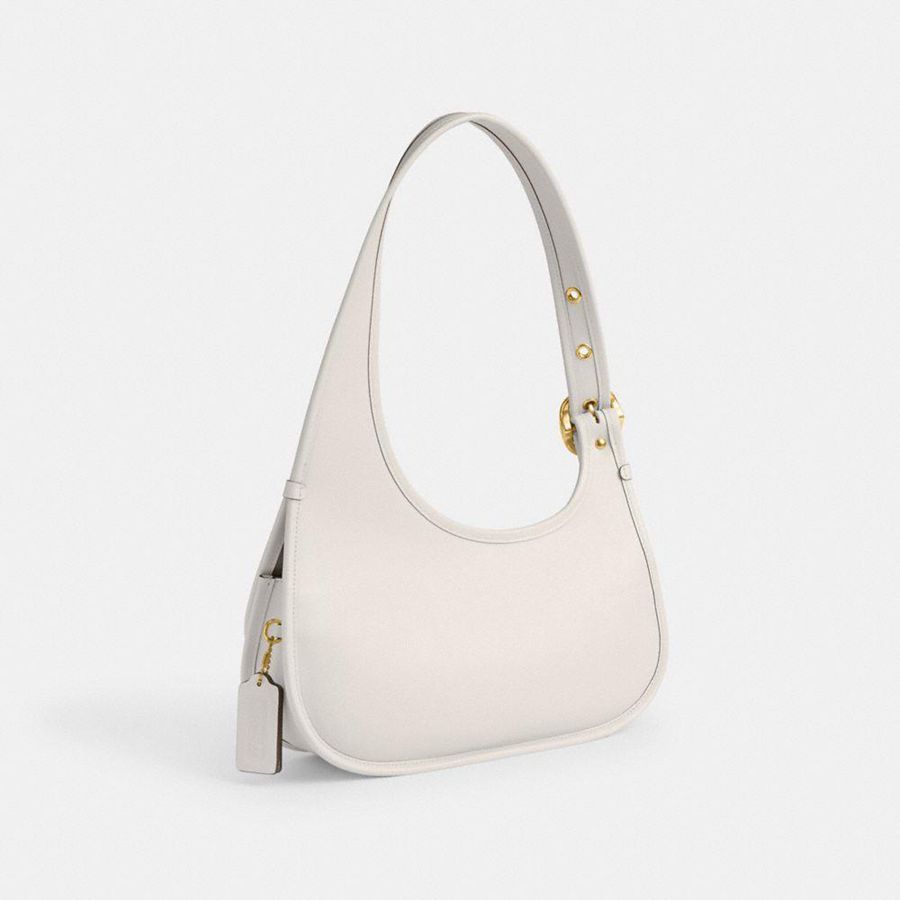 Hobo Bag COACH Cashin Carry Crescent Feminino Branco | 37298GYPK