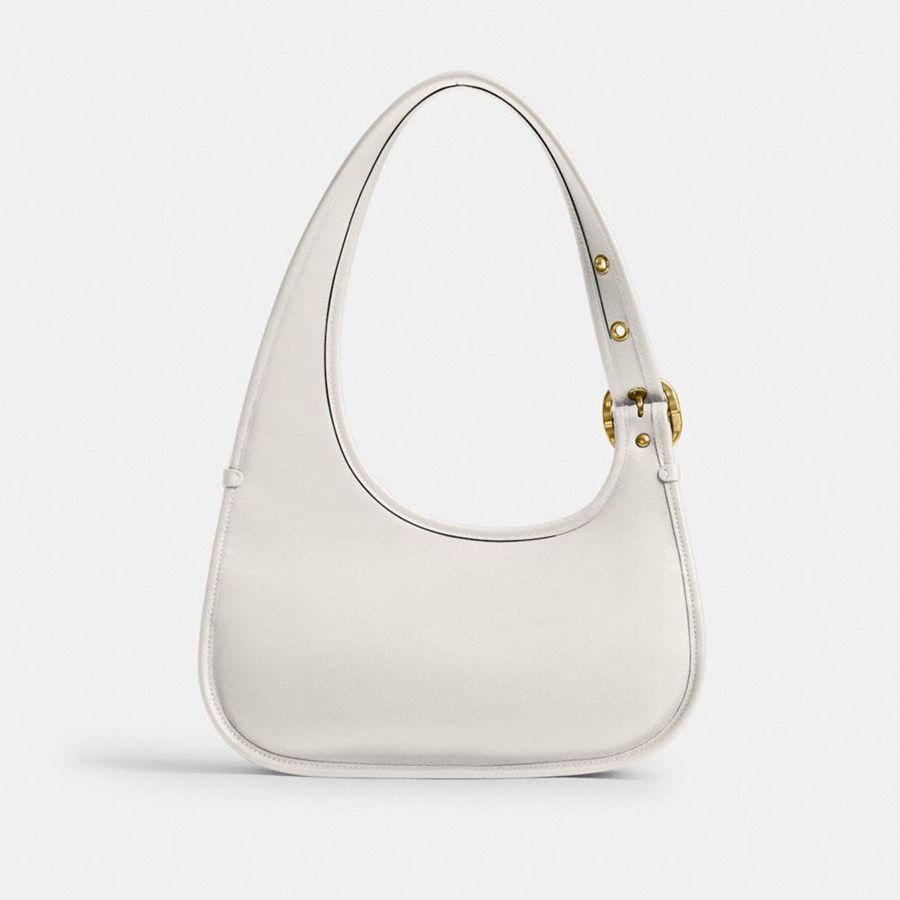 Hobo Bag COACH Cashin Carry Crescent Feminino Branco | 37298GYPK
