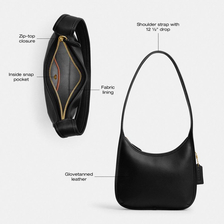 Hobo Bag COACH Curve Zip Feminino Marrom | 89516NFRU