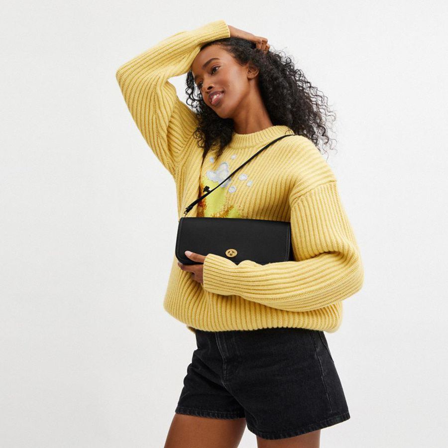 Hobo Bag COACH Dinky Feminino Pretas | 76409OXAE