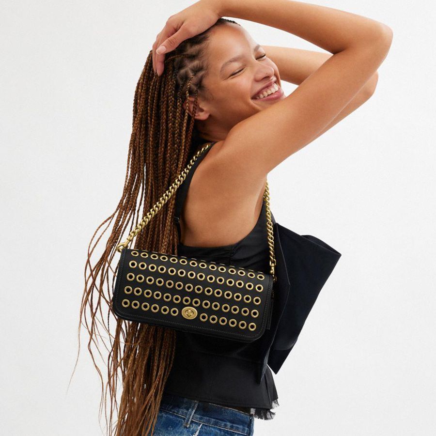 Hobo Bag COACH Dinky With Grommets Feminino Pretas | 36905WLCH