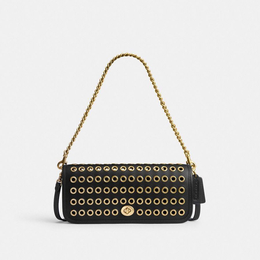 Hobo Bag COACH Dinky With Grommets Feminino Pretas | 36905WLCH