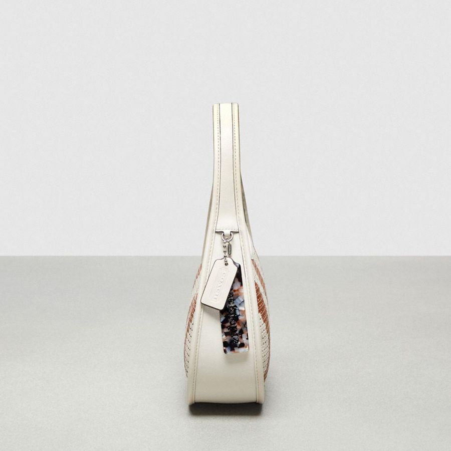 Hobo Bag COACH Ergo In Wavy Stripe Upcrafted Leather With Sequins Feminino Marrom | 85206UJVH