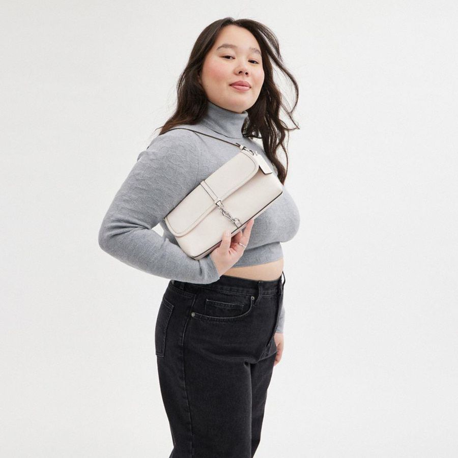 Hobo Bag COACH Hamptons Feminino Branco | 70942XWVU