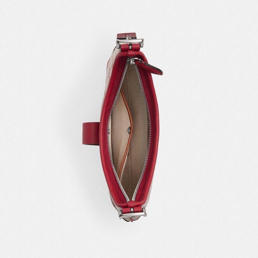 Hobo Bag COACH Hamptons In Signature Textile Jacquard Feminino Vermelhas | 82407LVOB