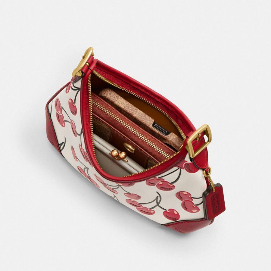 Hobo Bag COACH Hamptons With Cherry Print Feminino Vermelhas | 76125IVMC