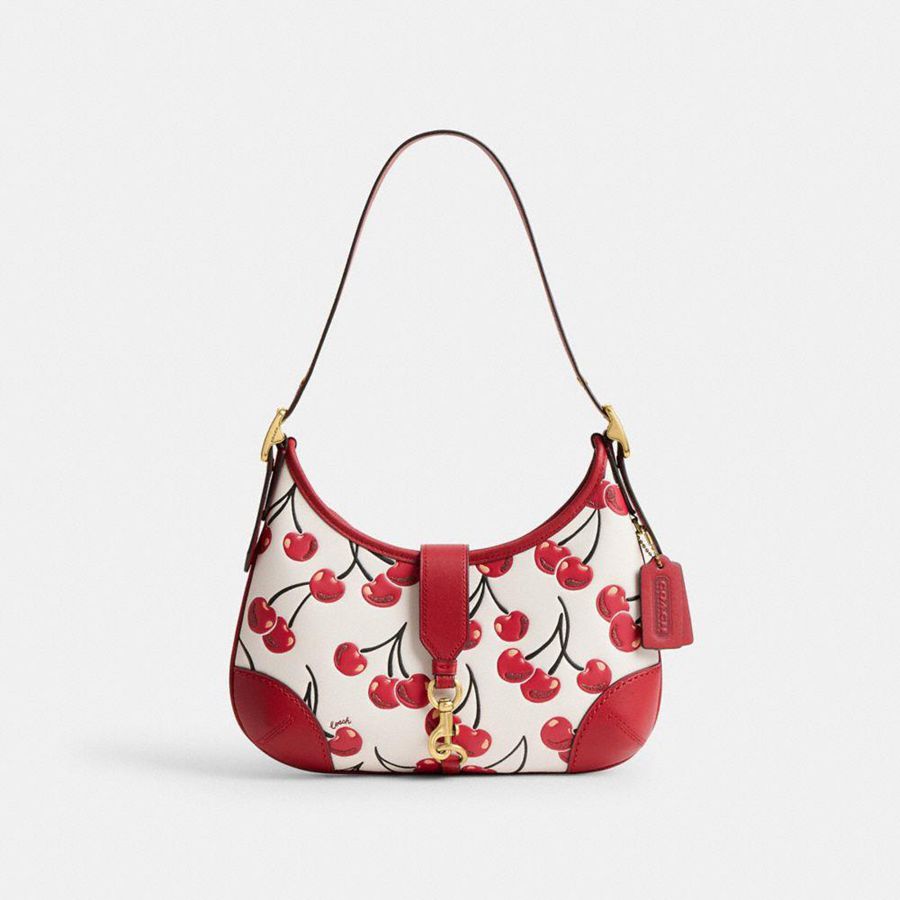 Hobo Bag COACH Hamptons With Cherry Print Feminino Vermelhas | 76125IVMC
