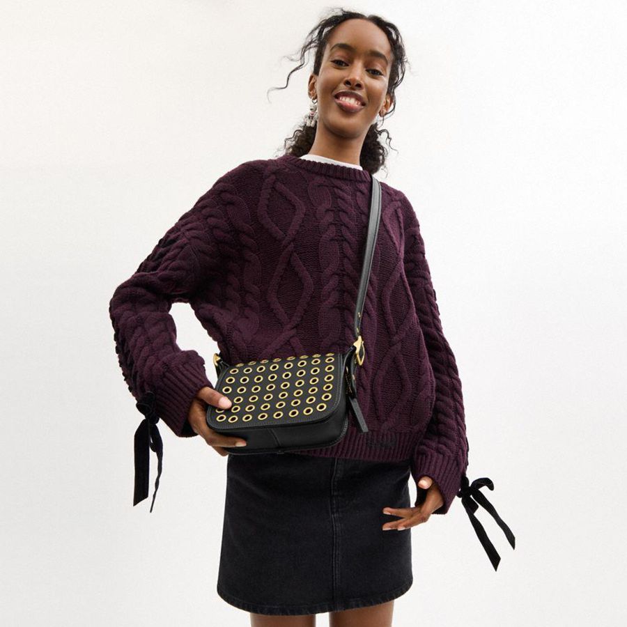 Hobo Bag COACH Patricia Legacy 19 With Grommets Feminino Pretas | 36982TWUH