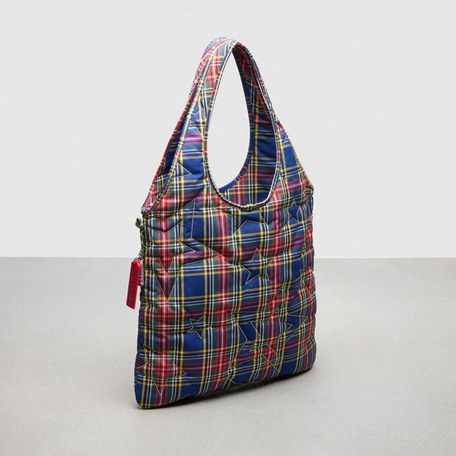 Hobo Bag COACH Topia Loop Flat Tote With Plaid Star Quilting Feminino Azuis | 95712DERS