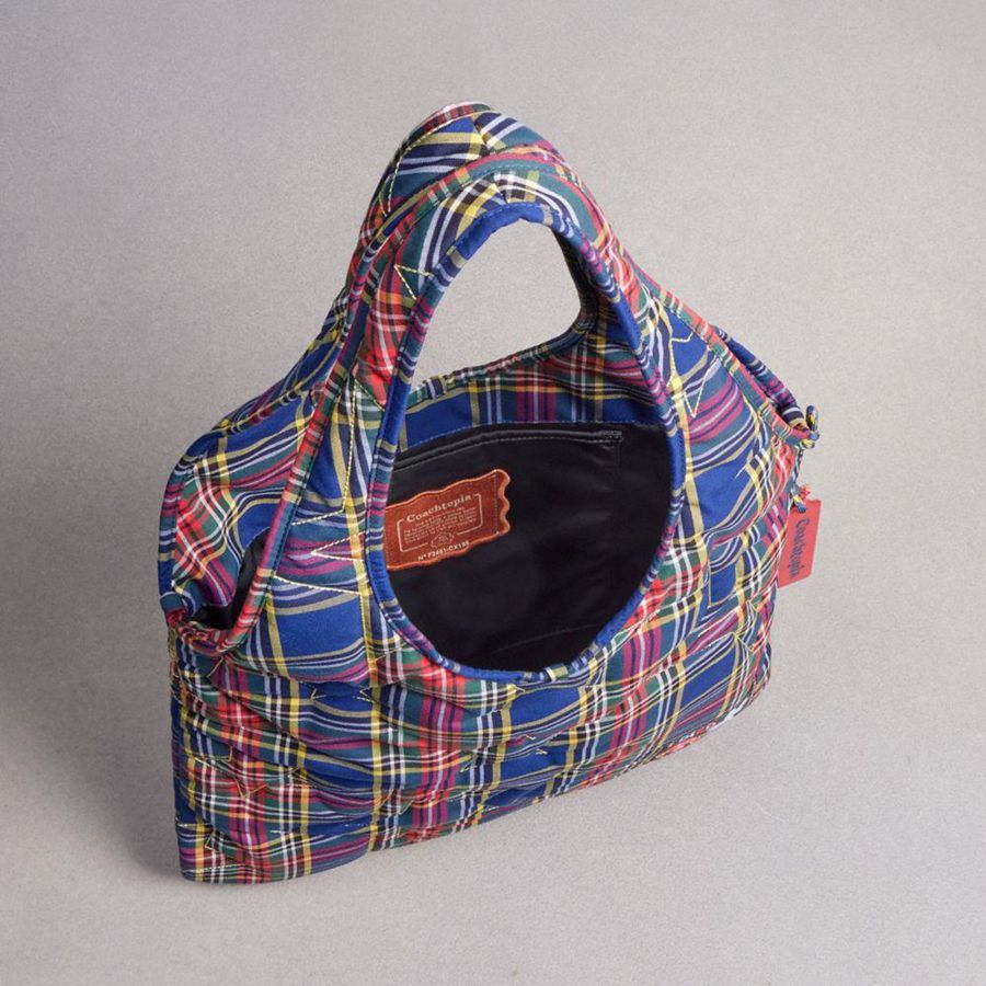 Hobo Bag COACH Topia Loop Flat Tote With Plaid Star Quilting Feminino Azuis | 95712DERS