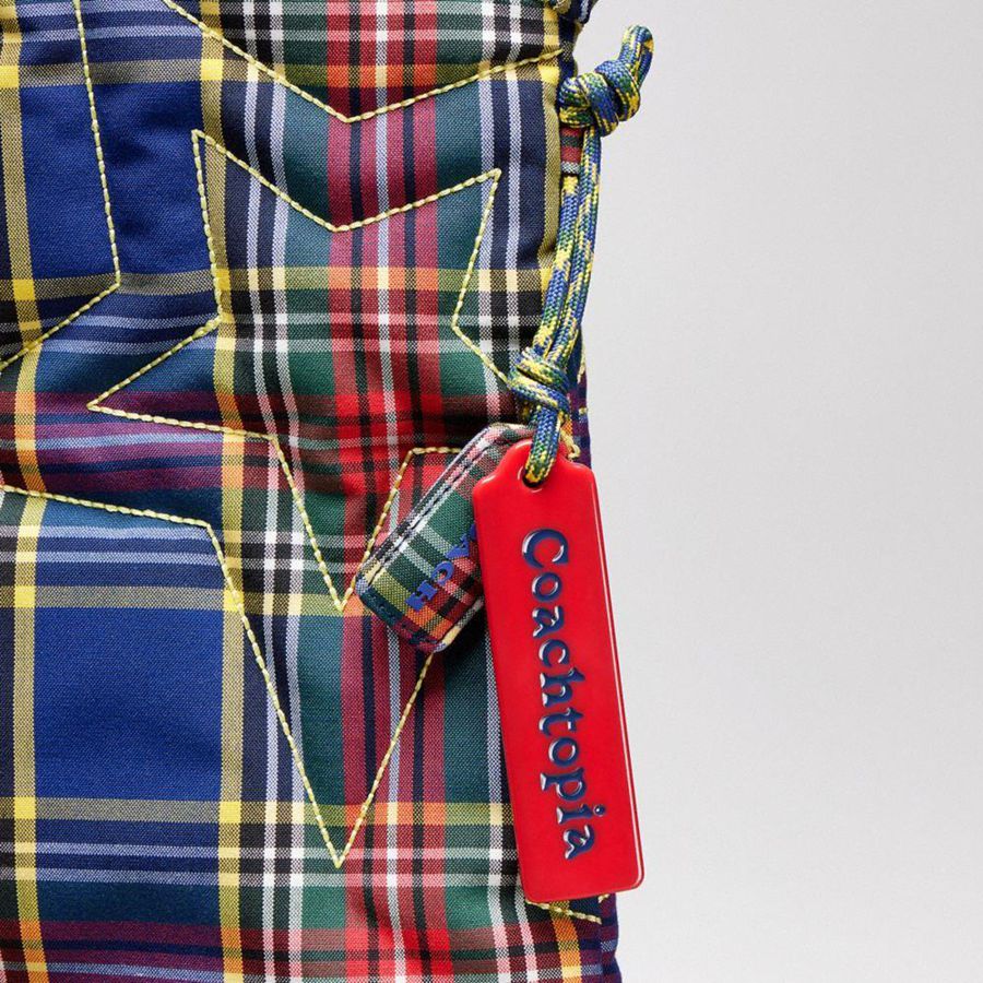Hobo Bag COACH Topia Loop Flat Tote With Plaid Star Quilting Feminino Azuis | 95712DERS