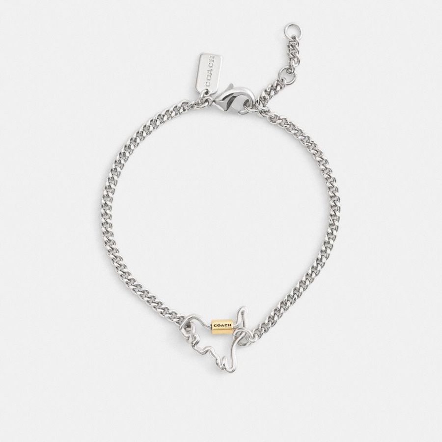 Jóias COACH Carabiner Rexy Bracelet Feminino Prateadas | 47369TMVS