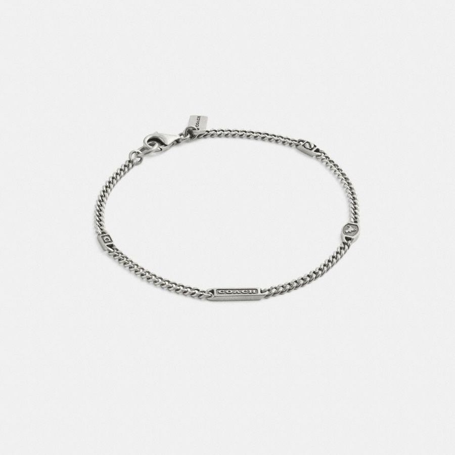 Jóias COACH Hallmark Bracelet Feminino Prateadas | 78210HMDO