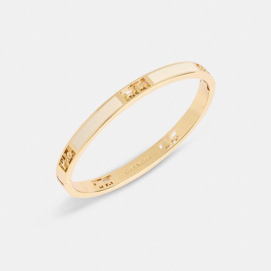 Jóias COACH Horse And Carriage Cut Out Enamel Bangle Feminino Douradas | 59064HSZN