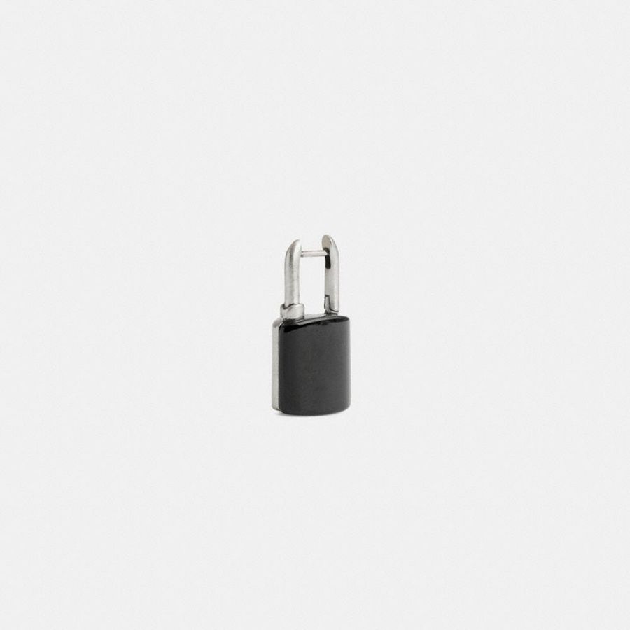 Jóias COACH Padlock Huggie Earring Feminino Prateadas | 18427WVSJ