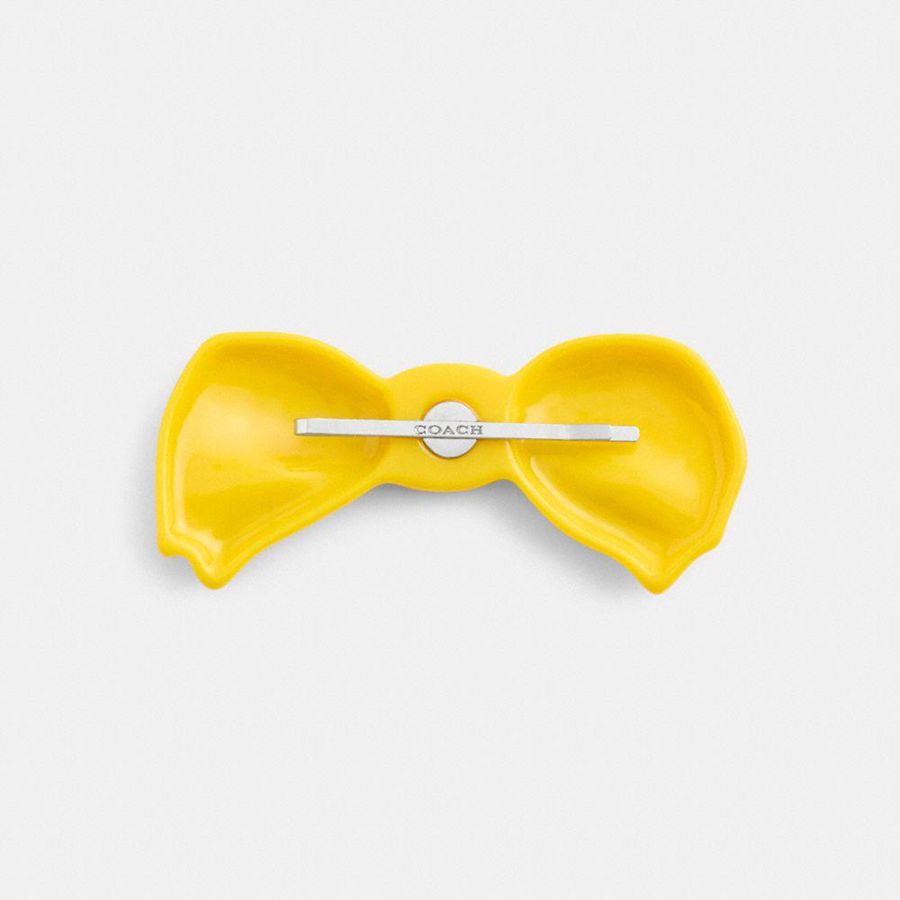 Jóias COACH Pavé Bow Barrette Feminino Amarelas | 37801VIZL