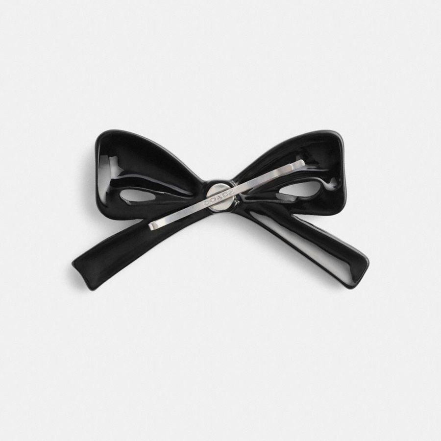 Jóias COACH Pavé Bow Barrette Feminino Pretas | 51382EAVW