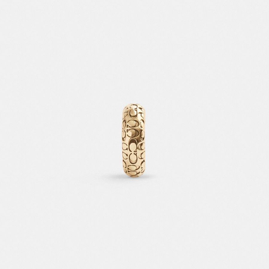 Jóias COACH Quilted Signature Ear Cuff Feminino Douradas | 04981GCNH