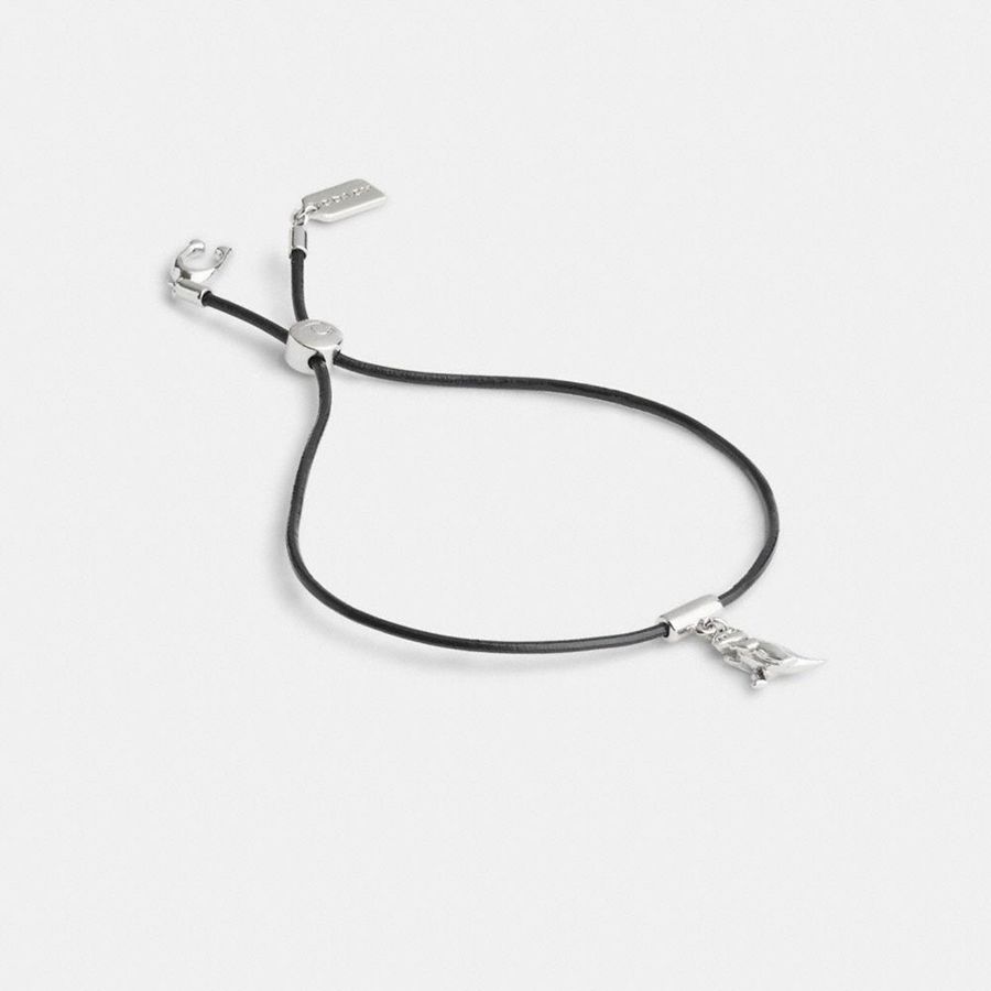 Jóias COACH Rexy Leather Slider Bracelet Feminino Pretas | 57923HBKI