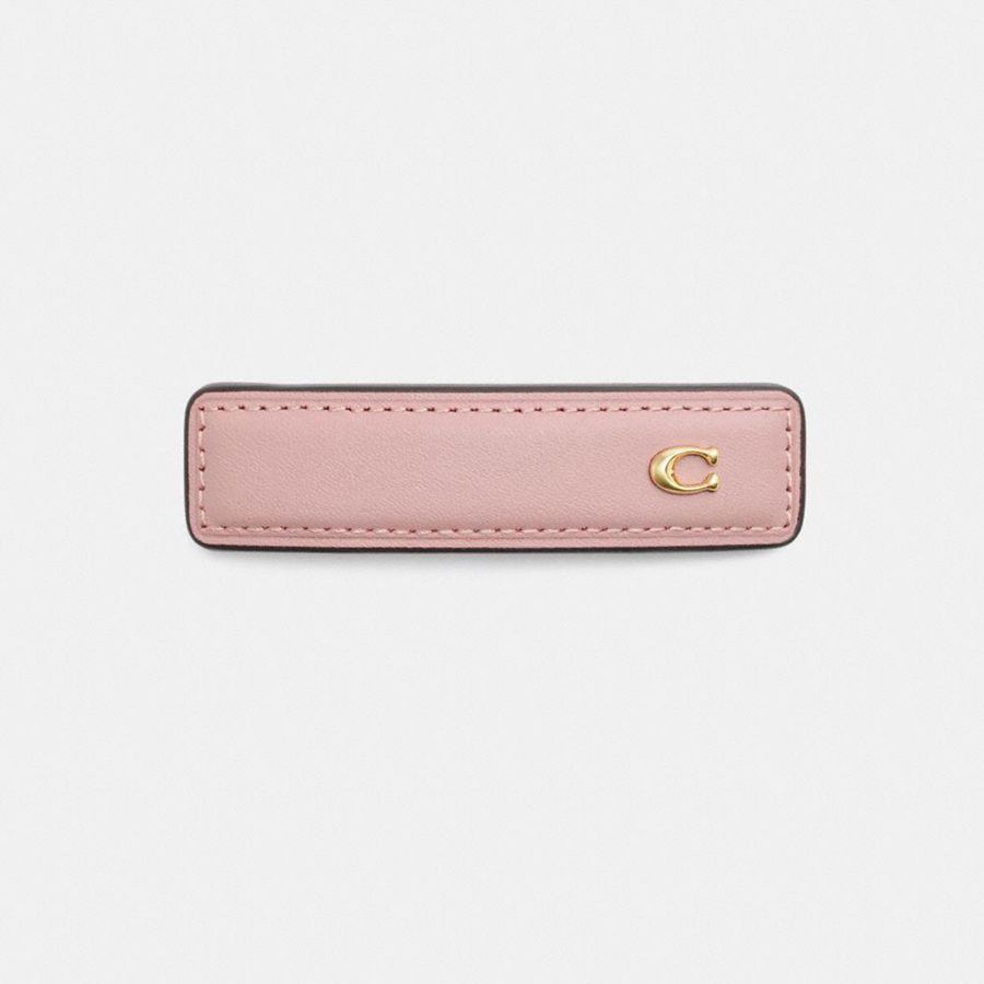 Jóias COACH Signature Leather Barrette Feminino Rosa | 15796OYRH