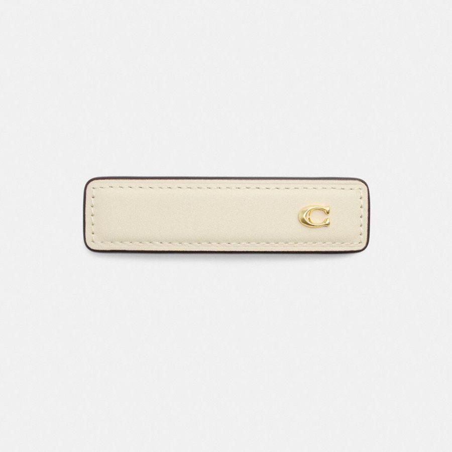 Jóias COACH Signature Leather Barrette Feminino Branco | 70285TYCU
