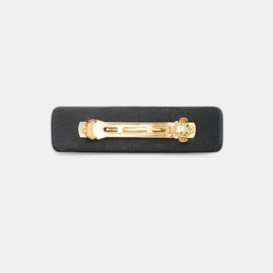 Jóias COACH Signature Leather Barrette Feminino Pretas | 57038EWJZ