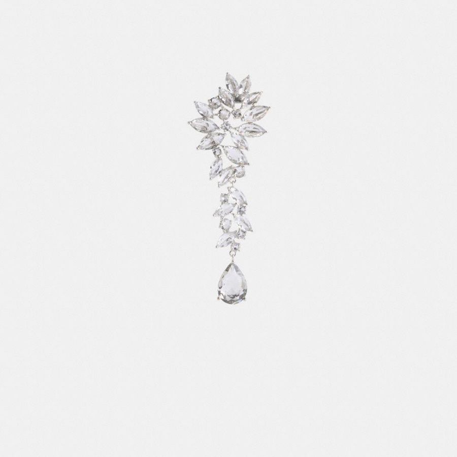 Jóias COACH Statement Crystal Earring Feminino Prateadas | 38204QZBK