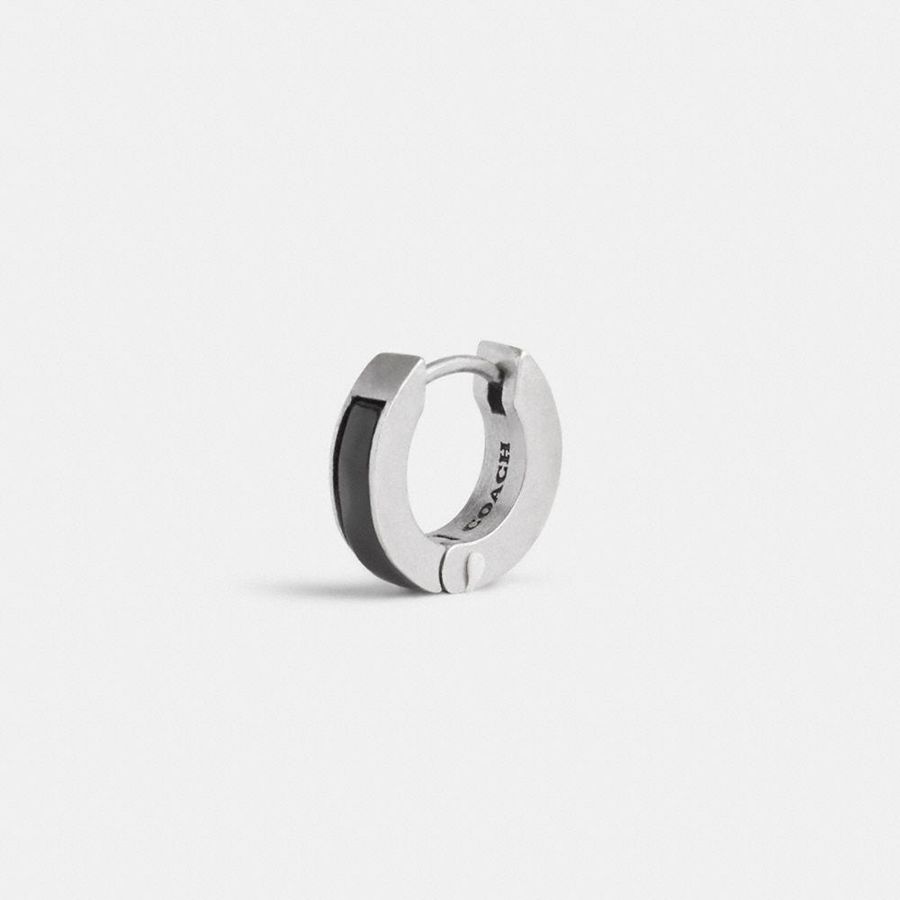 Jóias COACH Sterling Hoop Earring Masculino Prateadas | 30418RGYZ