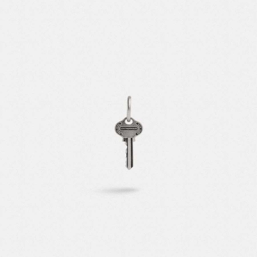Jóias COACH Sterling Key Single Huggie Earring Masculino Prateadas | 74905BWVG