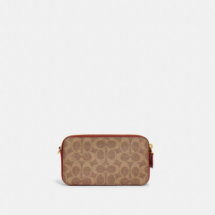 Kuplung Táskák COACH Kira Crossbody In Colorblock Signature Canvas Feminino Marrom | 28604QVNJ