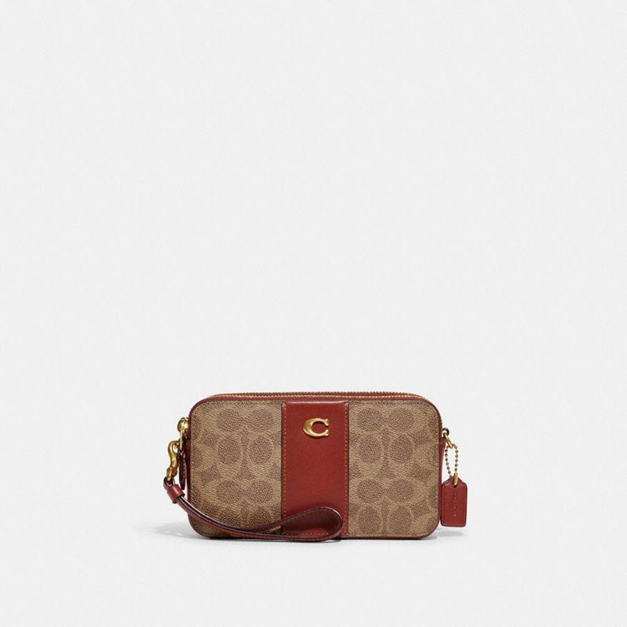 Kuplung Táskák COACH Kira Crossbody In Colorblock Signature Canvas Feminino Marrom | 28604QVNJ