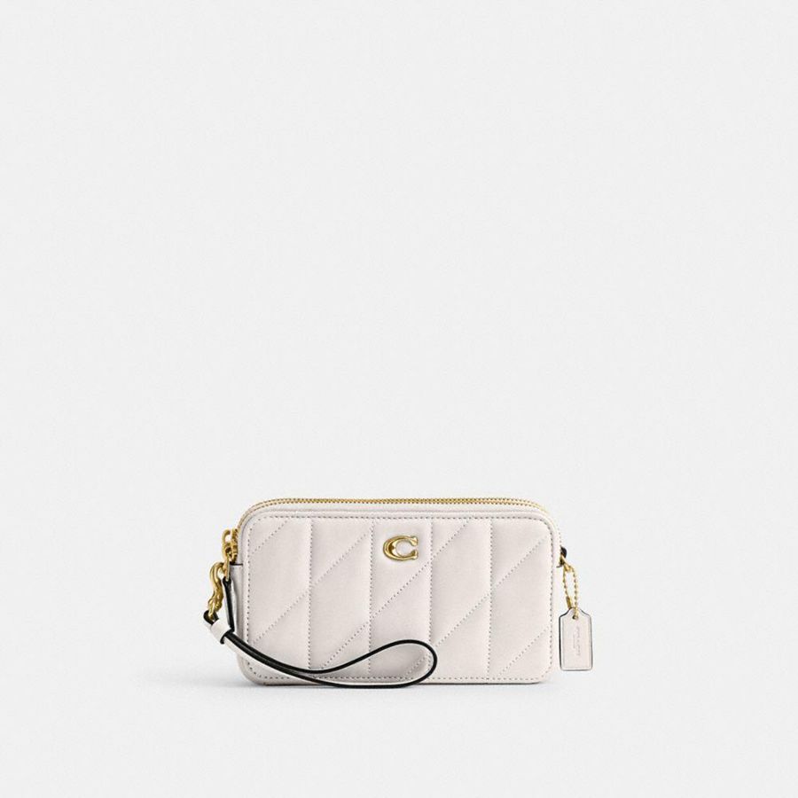 Kuplung Táskák COACH Kira Crossbody With Pillow Quilting Feminino Branco | 49721OHEP
