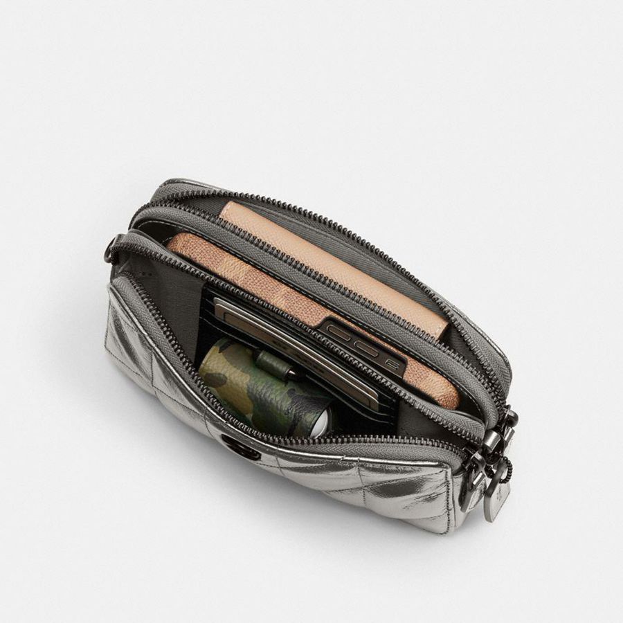Kuplung Táskák COACH Kira Crossbody With Quilting Feminino Prateadas | 97168FHTM