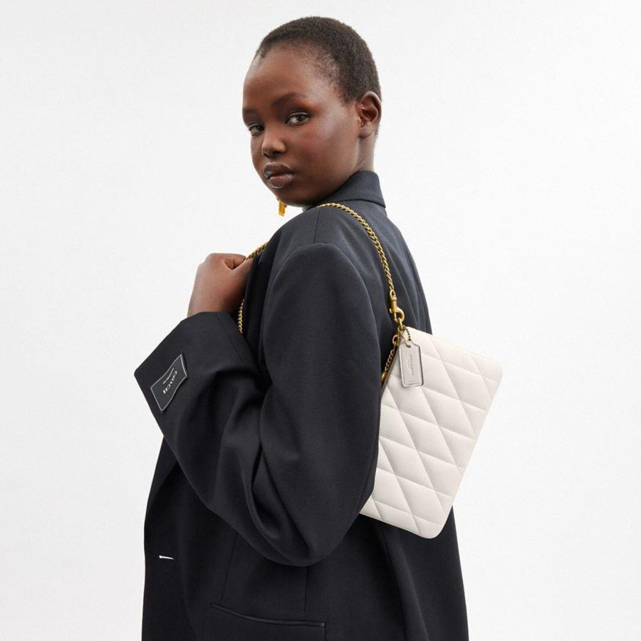 Kuplung Táskák COACH Pouch With Pillow Quilting Feminino Branco | 13295CLXT