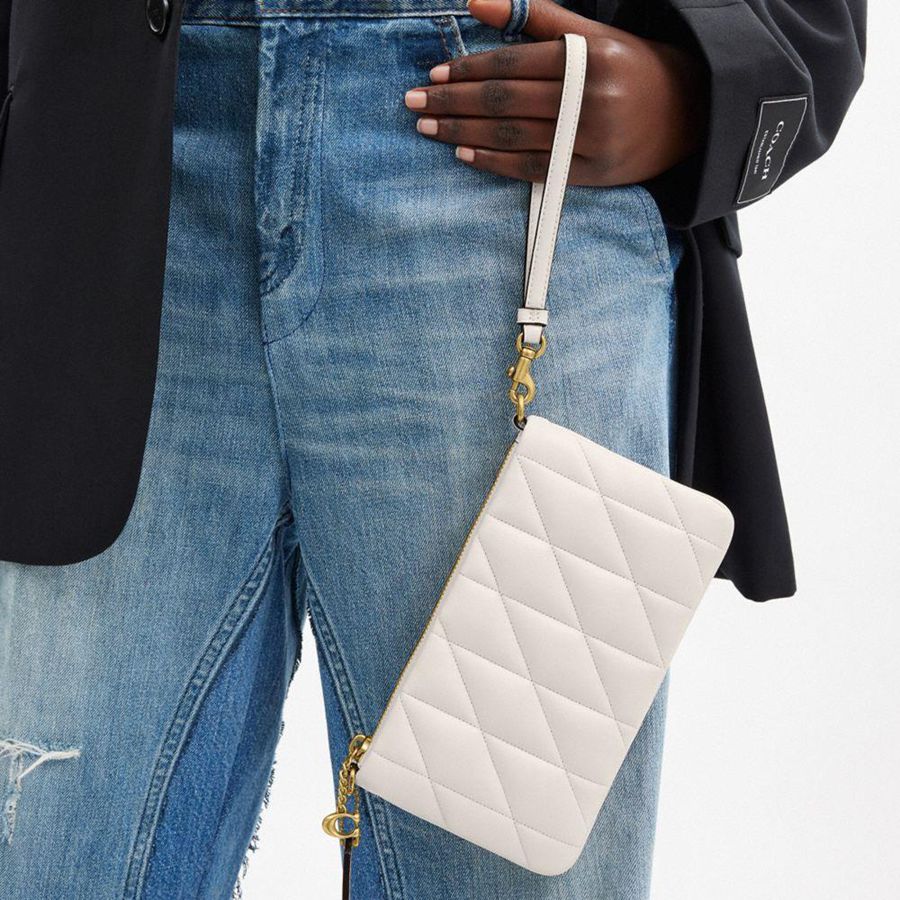 Kuplung Táskák COACH Pouch With Pillow Quilting Feminino Branco | 13295CLXT