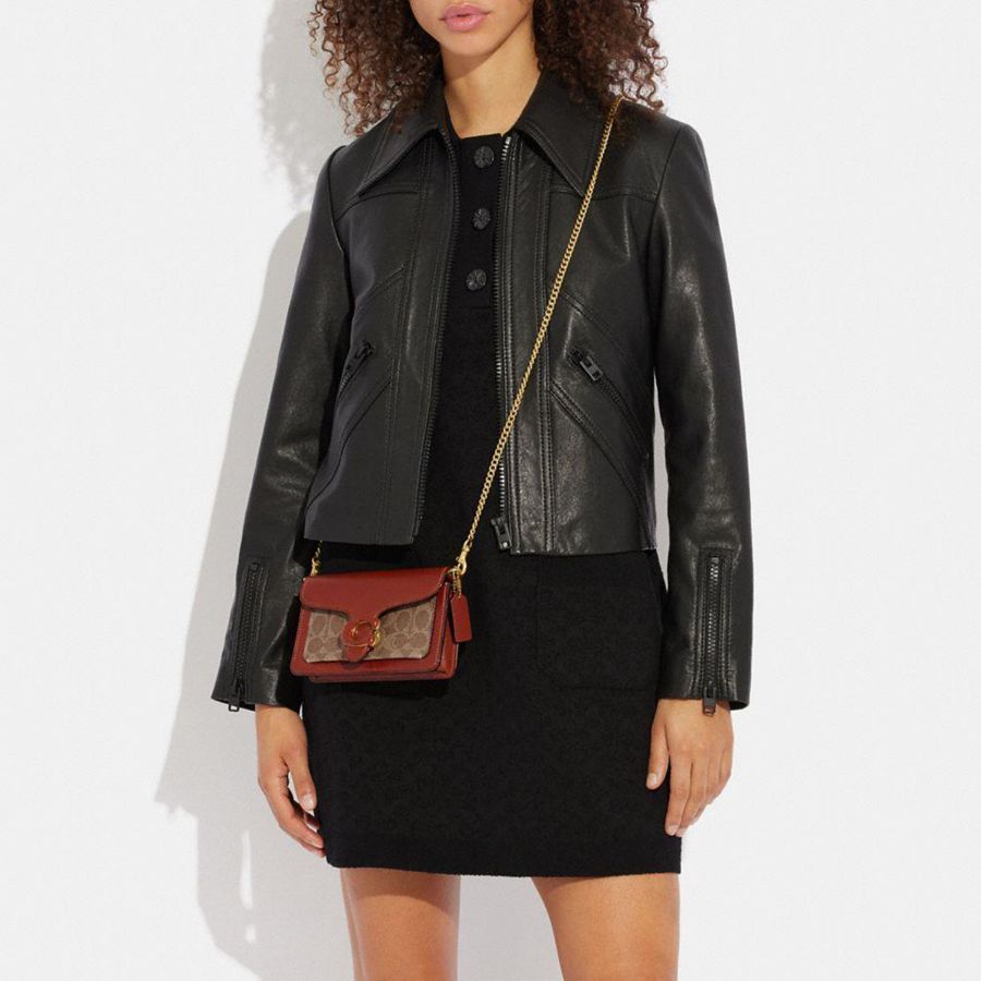 Kuplung Táskák COACH Tabby Crossbody Wristlet In Signature Canvas Feminino Marrom | 37681WTRP