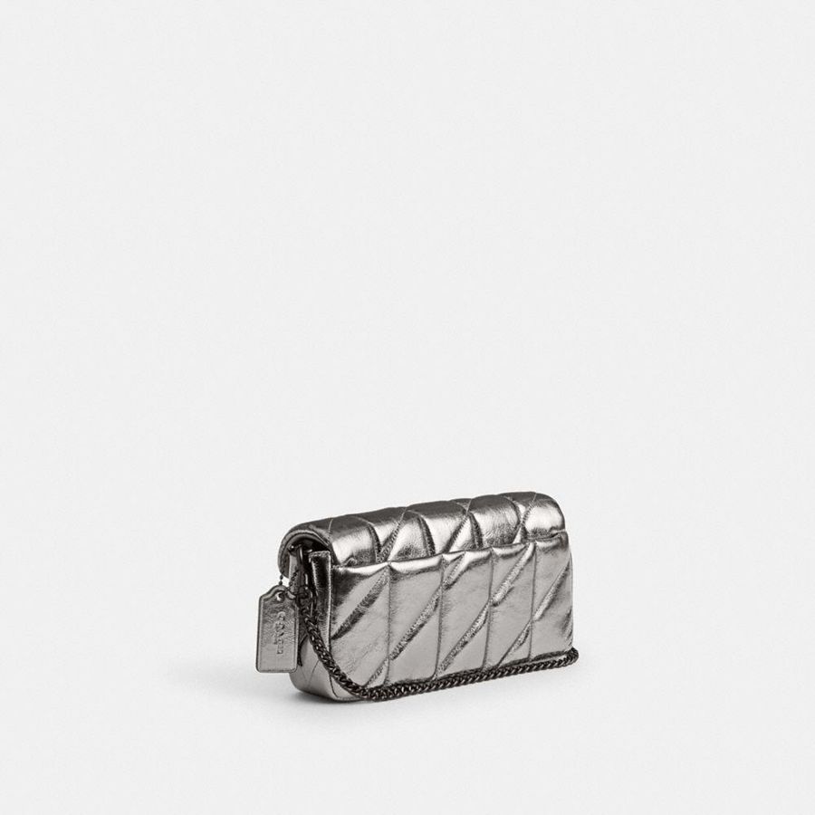 Kuplung Táskák COACH Tabby Crossbody Wristlet With Quilting Feminino Prateadas | 34261PUCM
