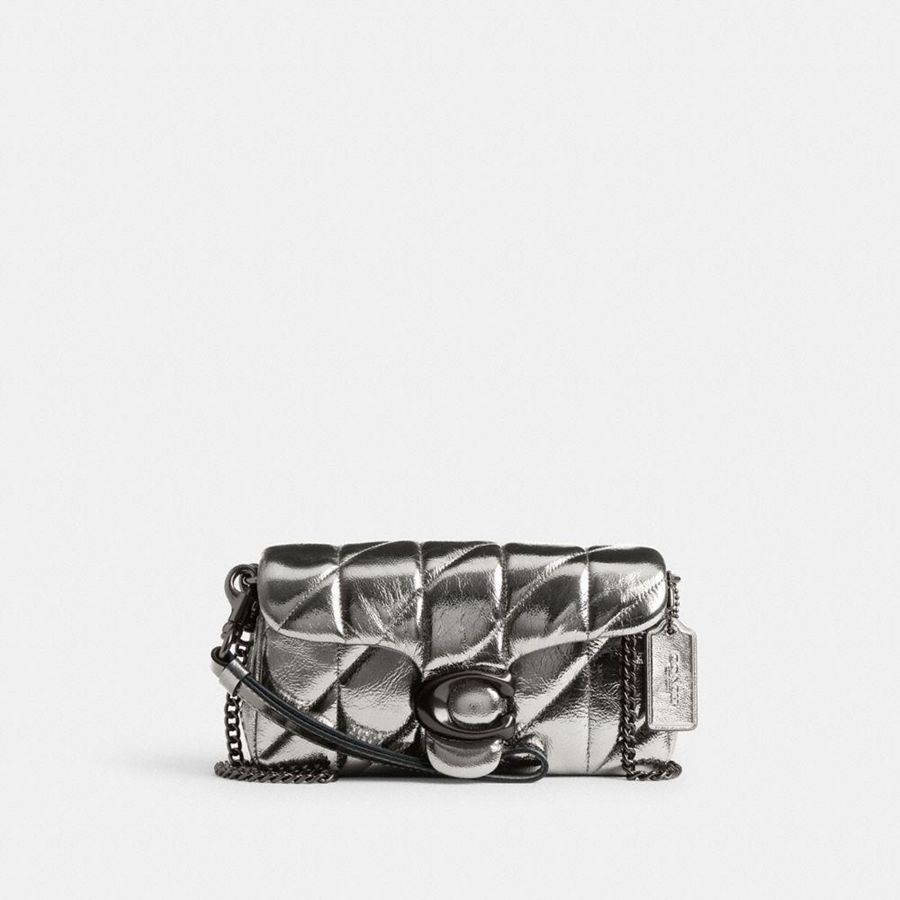 Kuplung Táskák COACH Tabby Crossbody Wristlet With Quilting Feminino Prateadas | 34261PUCM