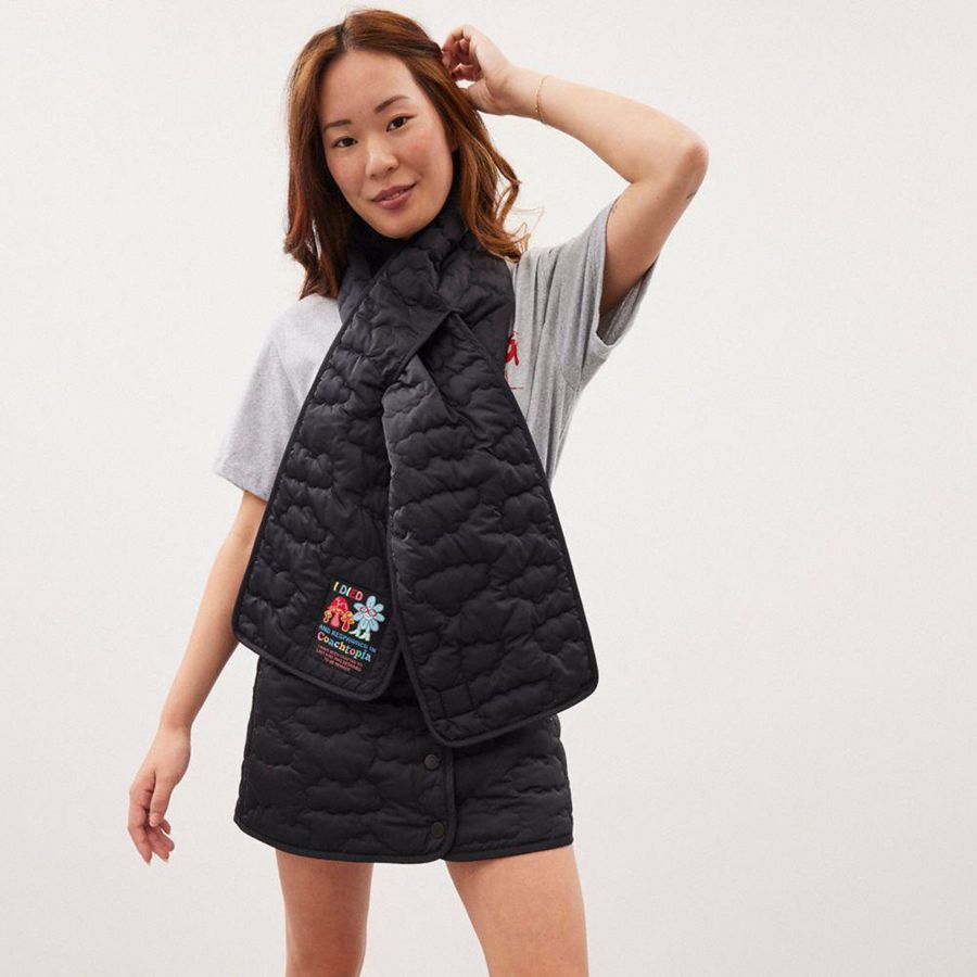 Lenço COACH Topia Loop With Cloud Quilting Masculino Pretas | 31067EFMN