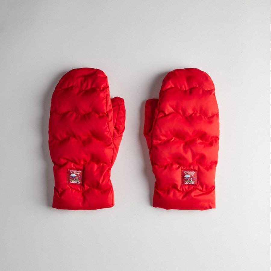 Luvas COACH Topia Loop Mittens Feminino Vermelhas | 63054EWBI