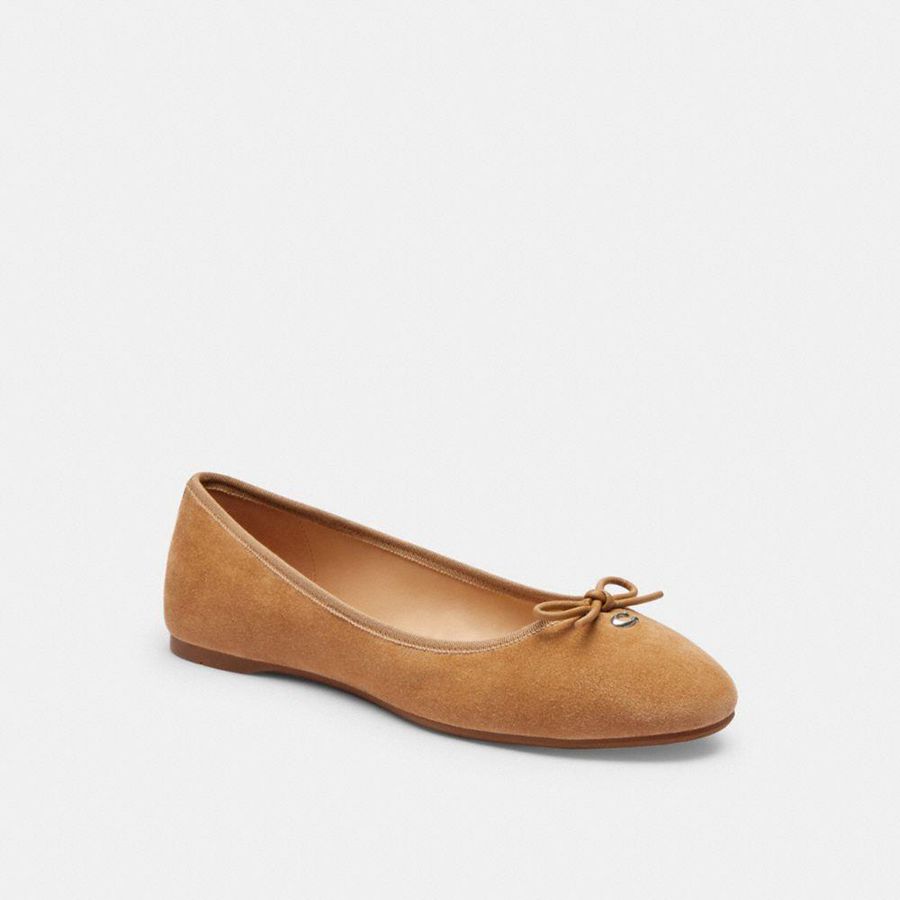 Mocassins COACH Abigail Flat Feminino Marrom | 10249CTQD
